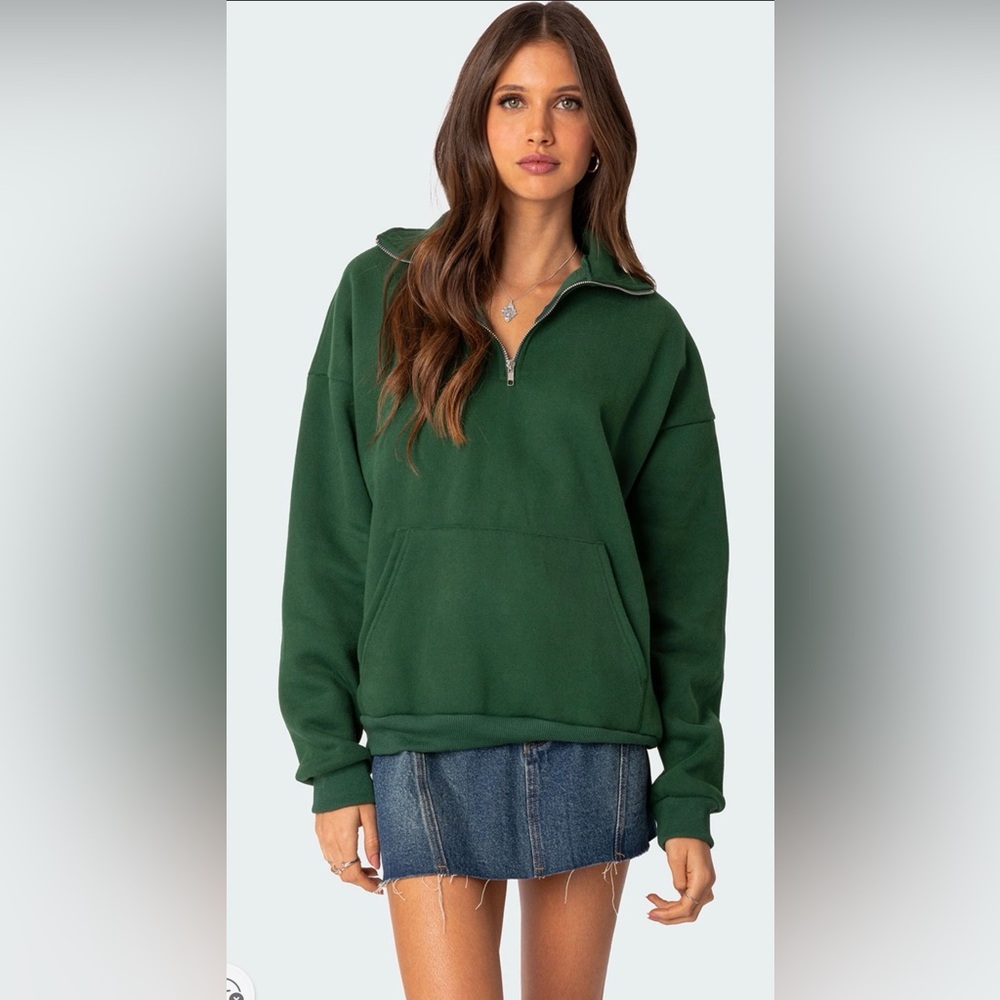 Women's Green Quarter-Zip Pullover